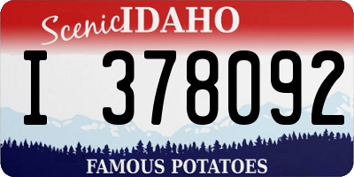 ID license plate I378092