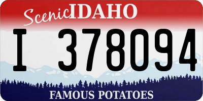 ID license plate I378094