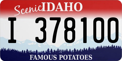 ID license plate I378100