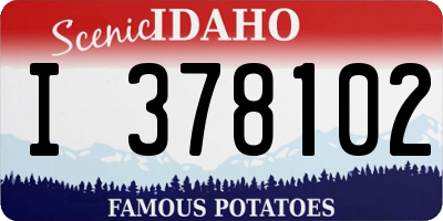 ID license plate I378102