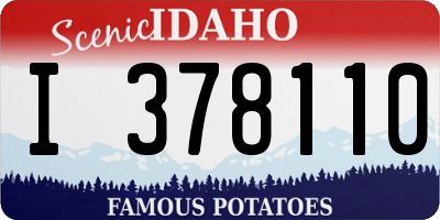 ID license plate I378110