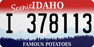 ID license plate I378113