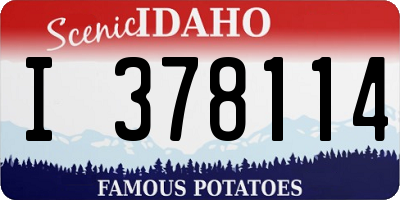 ID license plate I378114