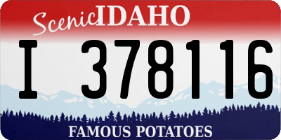 ID license plate I378116