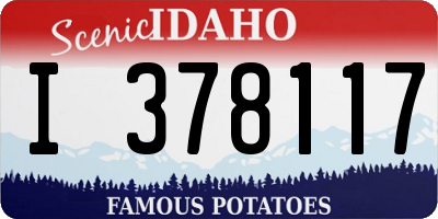 ID license plate I378117
