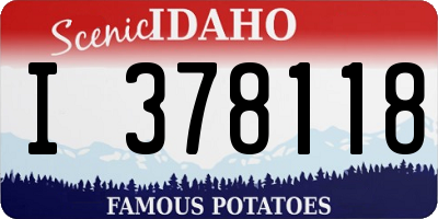 ID license plate I378118