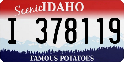 ID license plate I378119