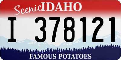 ID license plate I378121