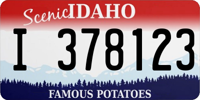 ID license plate I378123