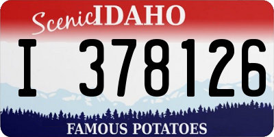 ID license plate I378126