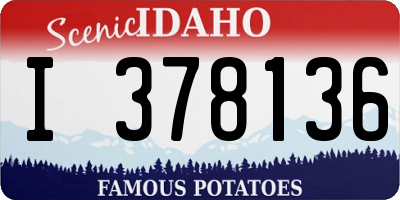 ID license plate I378136