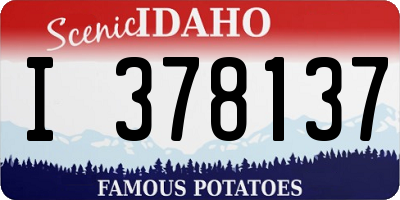 ID license plate I378137