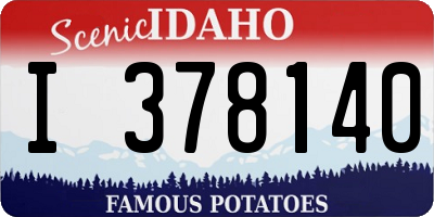 ID license plate I378140