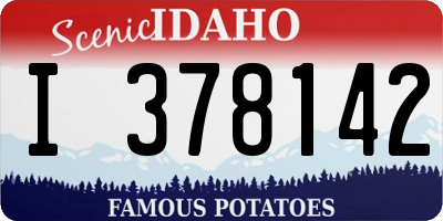 ID license plate I378142