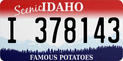 ID license plate I378143