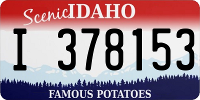 ID license plate I378153
