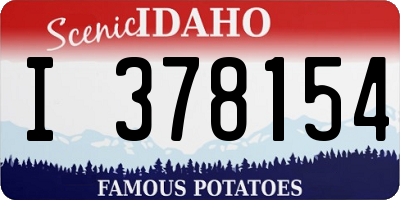 ID license plate I378154