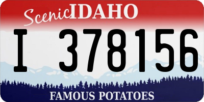 ID license plate I378156