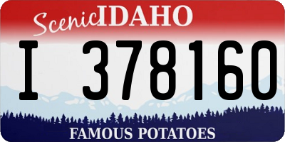 ID license plate I378160