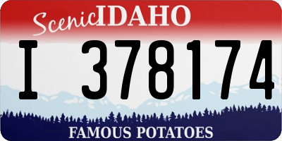 ID license plate I378174