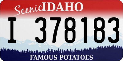 ID license plate I378183