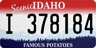ID license plate I378184