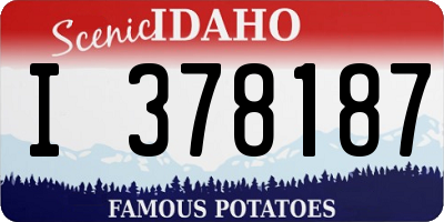 ID license plate I378187
