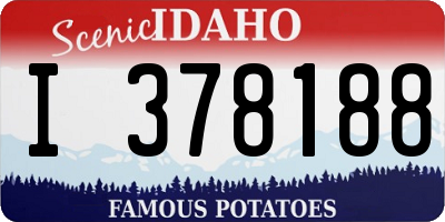 ID license plate I378188