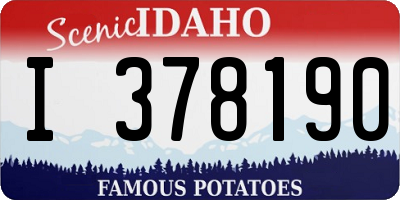 ID license plate I378190