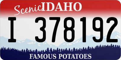 ID license plate I378192