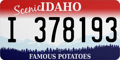 ID license plate I378193
