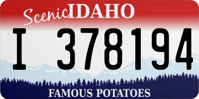 ID license plate I378194