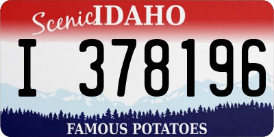 ID license plate I378196