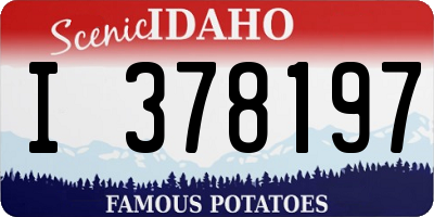 ID license plate I378197