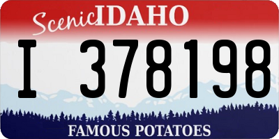 ID license plate I378198