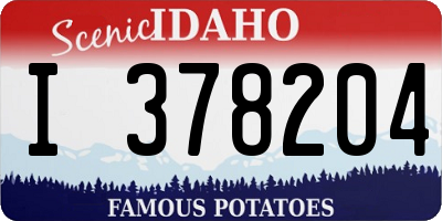 ID license plate I378204