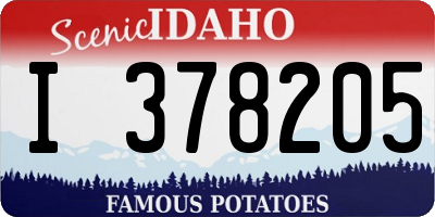 ID license plate I378205