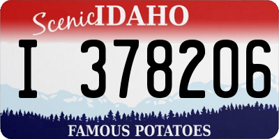 ID license plate I378206