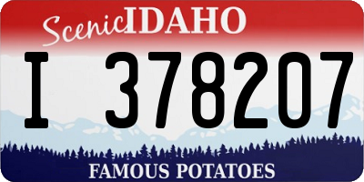 ID license plate I378207