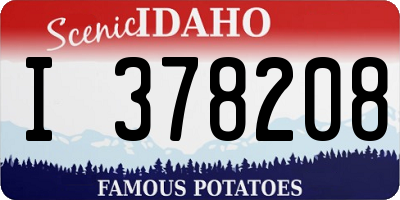 ID license plate I378208