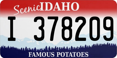ID license plate I378209