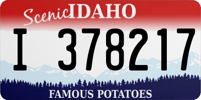 ID license plate I378217