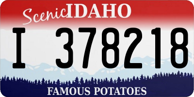 ID license plate I378218