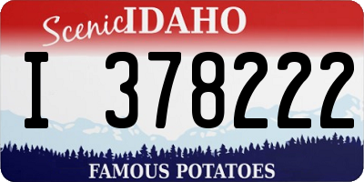 ID license plate I378222
