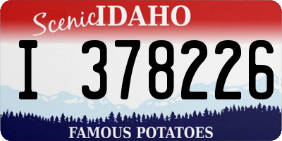 ID license plate I378226