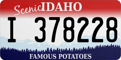 ID license plate I378228