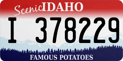 ID license plate I378229