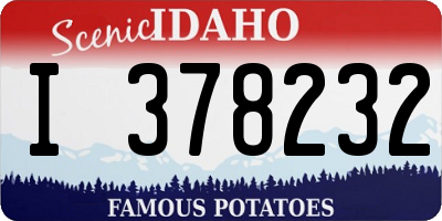 ID license plate I378232