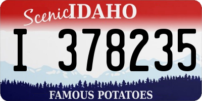 ID license plate I378235