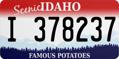 ID license plate I378237